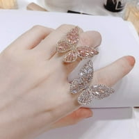 Kubični cirkonia leptir prsten pjenušava kristalno luk-čvor zglobni prsten za vjenčanje za žene djevojke