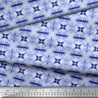 Soimoi plava teška satenska tkanina cvjetna kravata za ispis tkanine uz dvorište široko