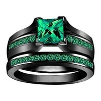 Xinqinghao zaljubljeni za angažman vjenčani prsten bijeli kvadratni cirkon par zvona zelenog d
