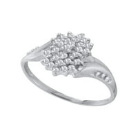 Dijamantna princeza 10kt Bijela zlata Žene okrugli prong-set dijamantski ovalni klaster prsten CTTW