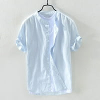 Puuawkoer majice pamuk posteljina čvrsto bluza retro t muške kratke vrećice gumne ruho muške bluze muške