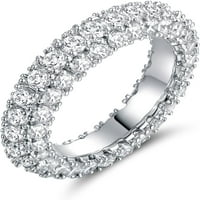 Ženski red vječne prsten vjenčani traki 18k bijelo zlato ili ruža pozlaćena kubična cirkonija vječna