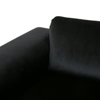 StudioN ANNAGRACE Moderni glam baršunasta kauč, crna i srebrna