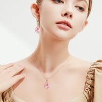 Linawe Rose Gold Pink Diamond Dangle Minđuše za žene djevojke, kristalne naušnice za kubične cirkonije