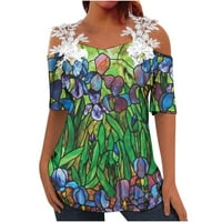 Smihono Ljeto Tunika Basic Tees Vrhovi za žene Trendy Dressing Clean Sling Hladne ramena Košulje Comfy