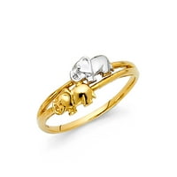 Jewels LU 14K Zlatni slon Kubični cirkonijski CZ Veličina prstena 6,5