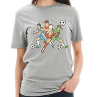Plus veličine nogometne akcije Grafički dizajn Deluxe dres majica - Heather Grey 3xl
