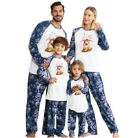 Uklapanje božićnih obiteljskih setova pidžama, Xmas Elk Reindeer Print Family Božić PJS Podešavanje
