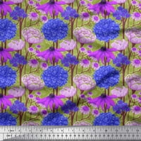Soimoi pamučna kambrska tkanina ljubičasta i lavanda plavi cvijet cvjetni dekor tkanina tiskano dvorište