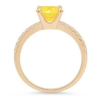 1.71ct okrugli rez žuti simulirani dijamant 18k žuti zlatni godišnjički angažman prsten veličine 10.75