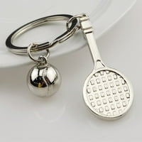 Tinksky Tenis Ball Reket Metal Keychain Key prsten Sportski poklon Ključ Pribor za ključeve automobila