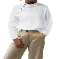 Žene Celmia Ležerne prilike dugih rukava za asimetrično ovratnik Soild Boja bluza