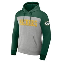 Muška kolekcija NFL Darius Rucker Fantics Heather Siva Green Bay Packers Boja blokirana pulover Hoodie
