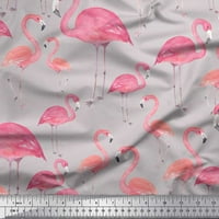 Soimoi pamučna kambrička tkanina flamingo ptica za štampanje tkanine sa dvorištem široko