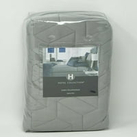 Kolekcija hotelskih kubistički geometrijski pamučni mješavina quild jastuk sham - euro - siva