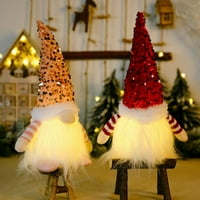 Pakovanje sekcijskog božićnog gnome pliša sa LED svjetlosnom bradom, ručno rađene švedske Tomt Santa