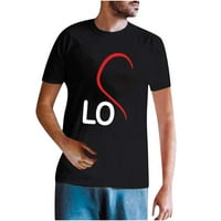 Valentinene majice za muškarce Grafičke teene Y2K novost sa kratkim rukavima posade crnac m