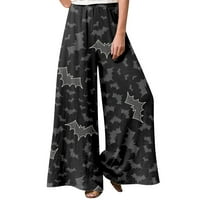 Ženska modna Halloween Print casual labave ulične ravnotežne hlače tamno siva xxxxxl