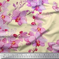 Soimoi Rayon tkanina ptica i orhideje cvijeće tiskane tkanine uz dvorište široko