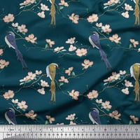 Soimoi plava pamučna kambrična tkaninska tkanina cvjetna i rajska Zašto je ptica za štampanje tkanine