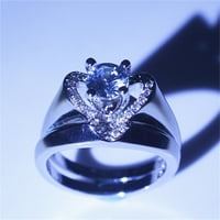 Heiheiup prsten u obliku srca kreativni ženski set dijamantski angažman prsten zvoni prsten za teen