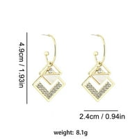 Diamond Square Diamond Stud nakit Rođendan prijedloge Poklon Vjenčane angažovačke naušnice