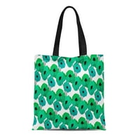 Platno tota torba Blue Home Chic Tropical Teal cvjetni crni makovi za ponovni torbi za ponovnu upotrebu