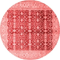 Ahgly Company u zatvorenom okruglu okruglog orijentalnih crvenih tradicionalnih prostirki, 7 'krug