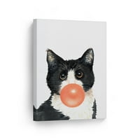 Osmjeh Art Dizajn Portret mačke žvakaće narančasto gumiranje Zidno umjetnost Print Pet Cat Ljubavnik