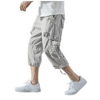 Hanas muške planinarske pantalone sa džepovima, čvrste boje Slim Fit Stretch Worth Travel Golf Jogger