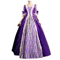 Aoochasliy Formalne haljine za žene Ženel Vintage Gothic Court haljina za torte Čipka za sukobu za sukobu