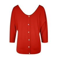 Aaimomet ženske košulje dugih rukava ženske majice s dugim rukavima, casual bagerskih bluze Twith čvor