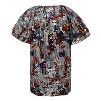 Ženski bluze s kratkim rukavima casual bluza cvjetna žena vruća prodaja V-izrez TEE ljetni vrhovi višebojna