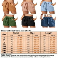 Sanviglor Women Mini pantne vunene elastične struke kratke vruće hlače čipke u obliku dna obične ljetne