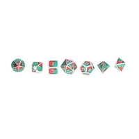 Metalni set za kockice, metalna uloga igrajući kockice standardne veličine za tablice igre Plavo i zeleno