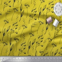 Soimoi Yellow Pamuk poplin tkanina pamučna kugla listovi odštampana zanatsko tkaninu uz dvorište široko