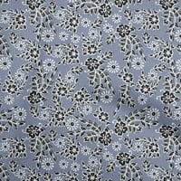 Onuone pamuk poplin dusty plava tkanina azijska blok cvjetna šivaća tkanina od dvorišta otisnuta DIY
