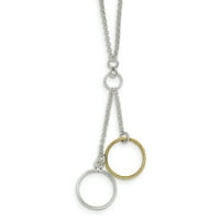 Sterling srebrni Vermeil krug pad lanac ogrlica Privjesak šarm geometrijski oblik Fini nakit za žene