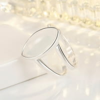 Ženska pozlaćena srebrna Vintage Bijeli draguljni prsten nakita Pokloni prsteni srebro