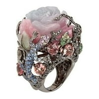 Vintage ruža s dijamantima pretjeranim prstenarskim nakitom
