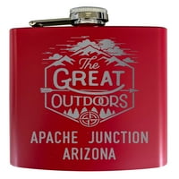Apache Junction Arizona Laser ugravirano Istražite otvoreni suvenir oz nehrđajući čelik oz tla crvena