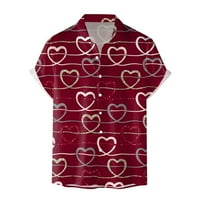 HHEI_K polo majice za muškarce muški stil za Valentinovo tiskani kratki rukav labav majica