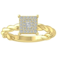 Araiya 14k žuti zlatni dijamantski prsten za klaster, veličina 7.5