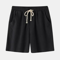 Muški ljeto posteljina plaža kratke hlače Elastični midrični šorci za odmor lagane prozračne hlače za