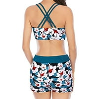 SNGXGN haljina za kupaći kostim za žene Ženski print Zip Prednji trkački trčanje Tankni set kupaći kostim