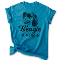 Majica Beagle mama, unise Ženska majica, vlasnik Beagle, Cool Dog Mom Day, Heather Blue, Mali