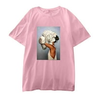 Ženski vrhovi ženske modne majice Ležerne prilike kratkog rukava od tiskanih rukava Pink XXXL