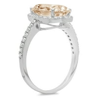 2.27ct ovalni rez šampanjac simulirani dijamant 18k bijeli zlatni godišnjica Angažovanje halo prstena