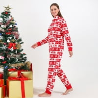 Juebong Clearence Prodaja Žena Božićna moda Slatka elk snježna pahuljica Ispis plišani kombinezon Porodični