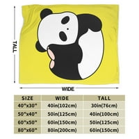 Panda kotrljajuće pokrivač, pahuljasti mekani ugodan pokrivač Flannel plišani mikrofiber kauč baca 80